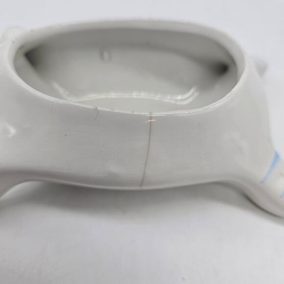 Vintage Porcelain Turtle Trinket Box Made in Portugal Floral White Blue READ - Picture 8 of 10